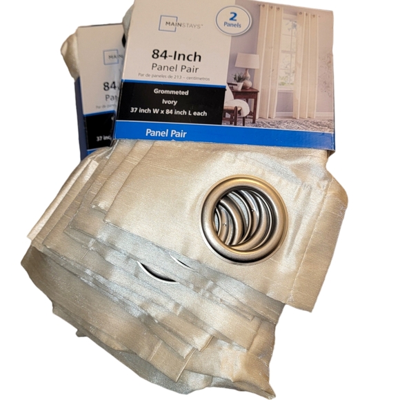 Mainstays 2 Pair (4panels) Grommet Curtain Panels - Picture 3 of 6